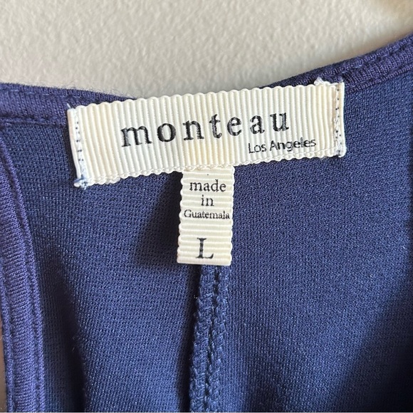 MONTEAU | Pleated Navy Blue Dress - Picture 4 of 4